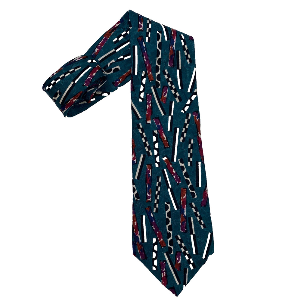 Wembley Tie Green Festive Pattern Vintage Neckwear 57" X 4"